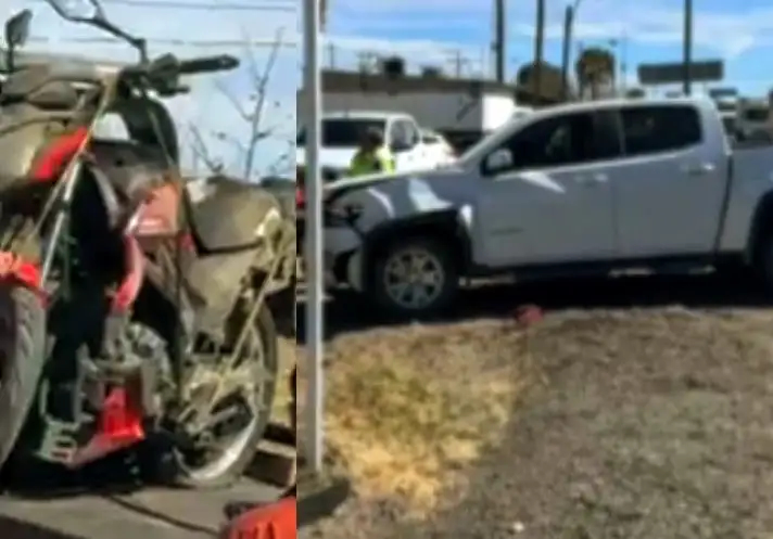 Accidente en la Federal 45 deja a motociclista herido en Delicias