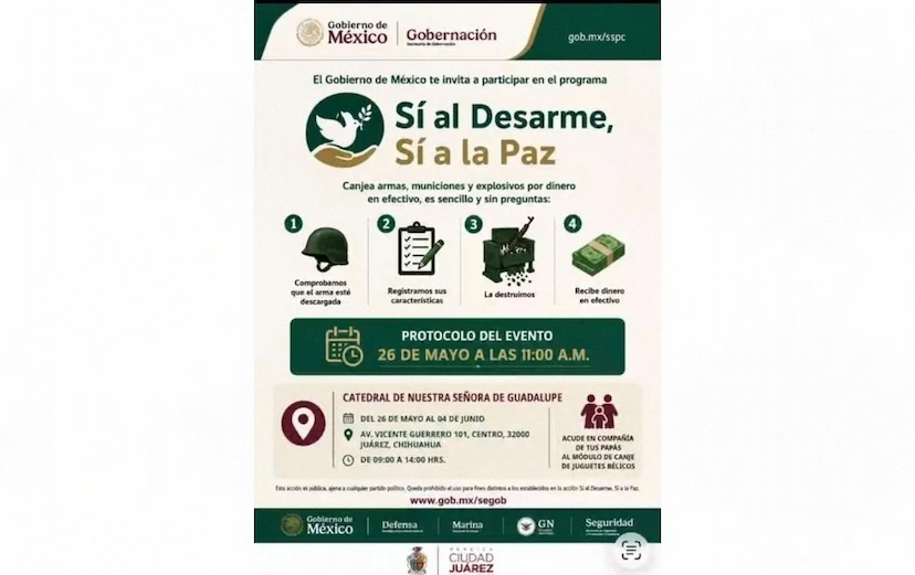 Canjean armas por dinero en campaña federal en Juárez