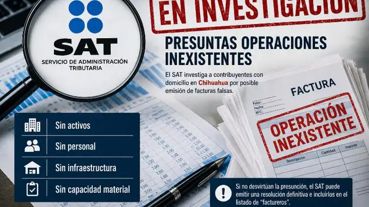 Sancionan a contribuyentes por operaciones inexistentes en Chihua