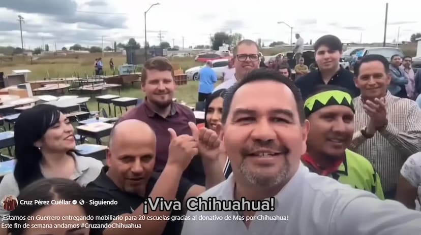 Entrega Cruz Pérez Cuéllar mobiliario escolar en varias entidades de Chihuahua