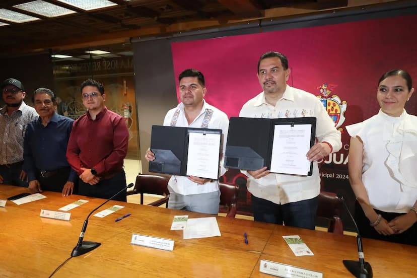 Firma Cruz Pérez Cuéllar convenio con Ahumada y Guadalupe sobre transferencia de tecnología agrícola