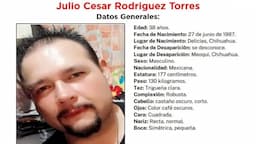 Buscan a Julio Rodríguez desaparecido en Meoqui