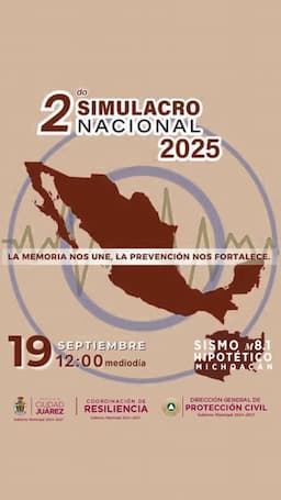 Protección Civil invita al Segundo Simulacro Nacional 2025