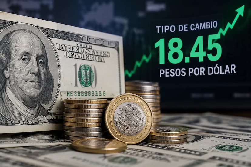 Dólar alcanza los 18.45 pesos y registra su nivel más alto de 2026