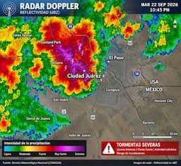 Tormentas seguirán durante la madrugada en Juárez; mantienen alerta preventiva