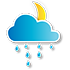 Ícono representativo del clima: Lluvia intermitente