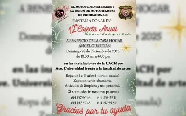 Motociclistas recaudan donativos para Casa Hogar en Chihuahua